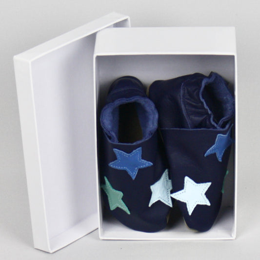 Navy Stars Baby Shoes