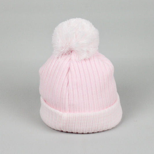 Pink Knitted Bobble Hat