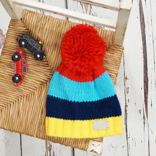 Bright Stripe Bobble Hat