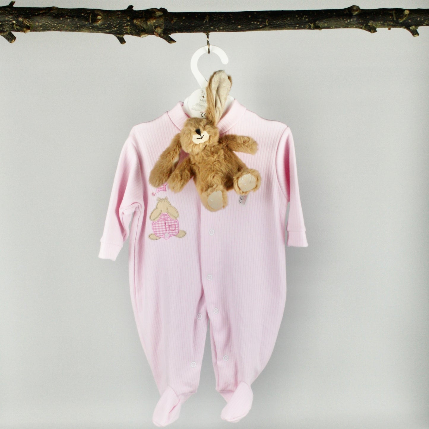 Baby Gift Edit - Pink Sleepsuit with Bunny