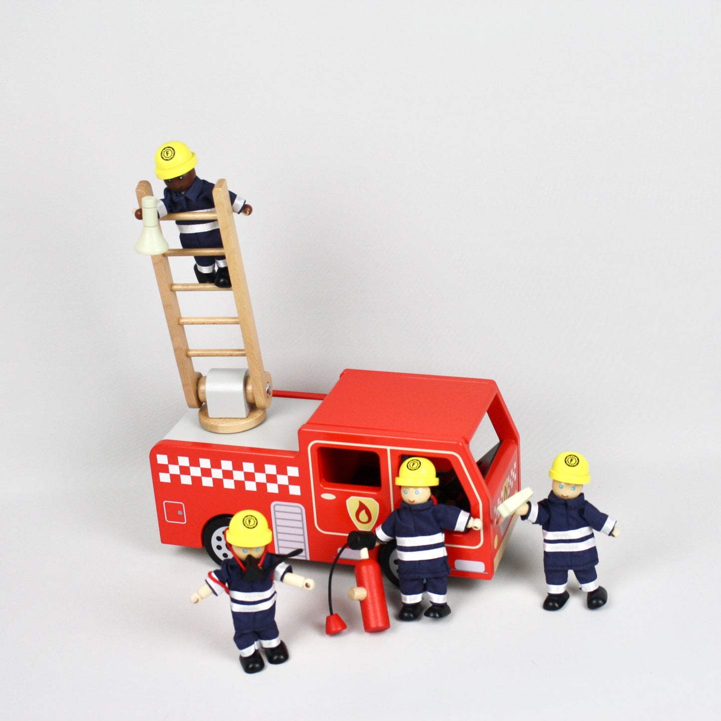 Wooden Fire Engine Set